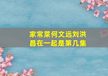 家常菜何文远刘洪昌在一起是第几集