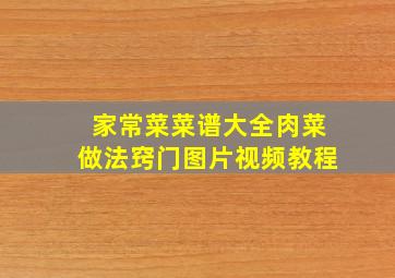 家常菜菜谱大全肉菜做法窍门图片视频教程