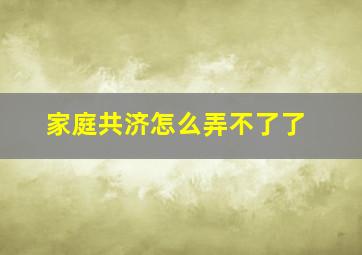 家庭共济怎么弄不了了