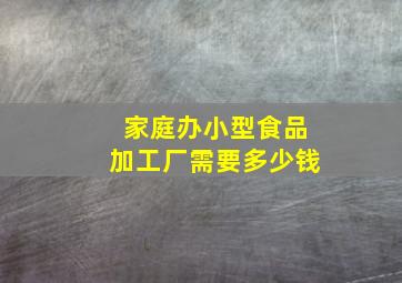 家庭办小型食品加工厂需要多少钱