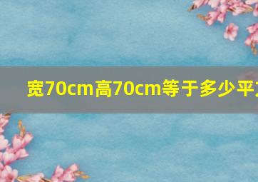 宽70cm高70cm等于多少平方