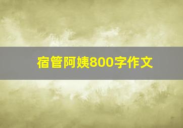 宿管阿姨800字作文