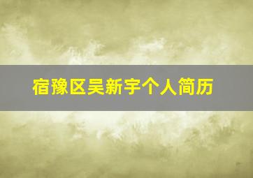 宿豫区吴新宇个人简历