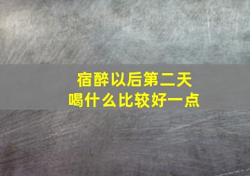 宿醉以后第二天喝什么比较好一点