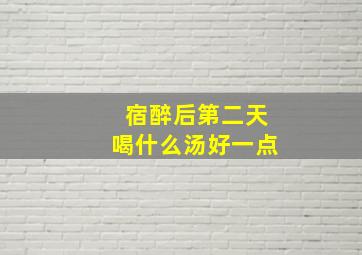 宿醉后第二天喝什么汤好一点