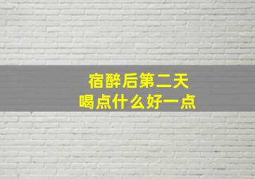 宿醉后第二天喝点什么好一点