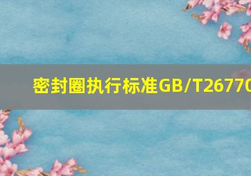 密封圈执行标准GB/T26770