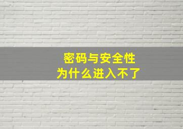 密码与安全性为什么进入不了