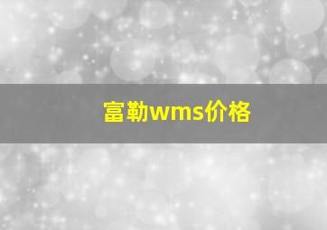 富勒wms价格