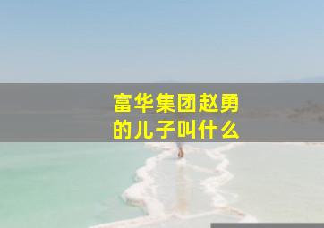 富华集团赵勇的儿子叫什么