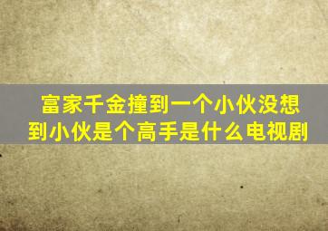 富家千金撞到一个小伙没想到小伙是个高手是什么电视剧