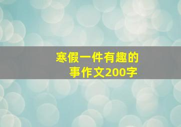 寒假一件有趣的事作文200字