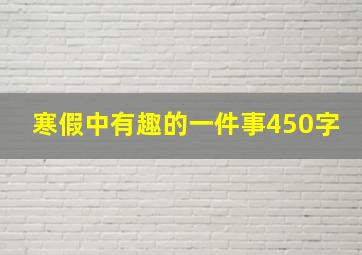 寒假中有趣的一件事450字