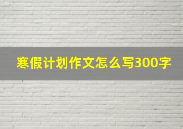 寒假计划作文怎么写300字