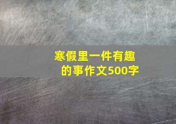 寒假里一件有趣的事作文500字