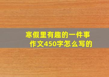 寒假里有趣的一件事作文450字怎么写的