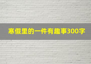 寒假里的一件有趣事300字