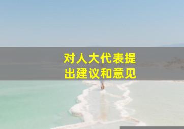 对人大代表提出建议和意见