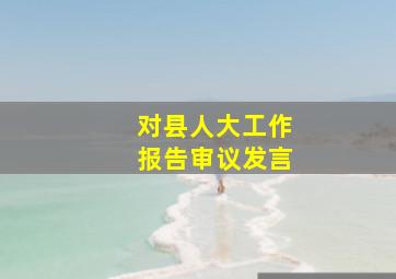 对县人大工作报告审议发言