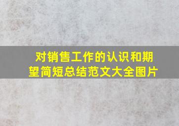 对销售工作的认识和期望简短总结范文大全图片