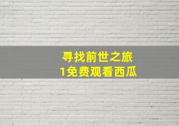 寻找前世之旅1免费观看西瓜