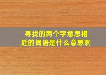 寻找的两个字意思相近的词语是什么意思啊