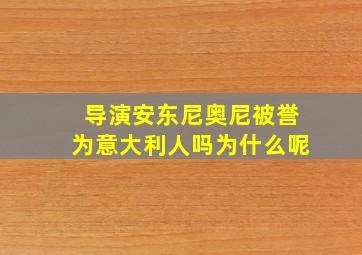 导演安东尼奥尼被誉为意大利人吗为什么呢