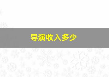 导演收入多少