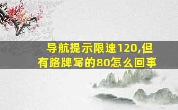 导航提示限速120,但有路牌写的80怎么回事