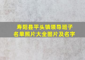 寿阳县平头镇领导班子名单照片大全图片及名字