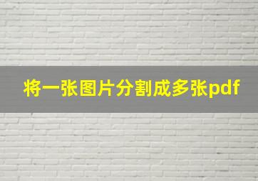 将一张图片分割成多张pdf