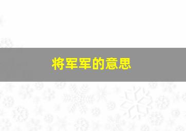 将军军的意思