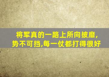 将军真的一路上所向披靡,势不可挡,每一仗都打得很好