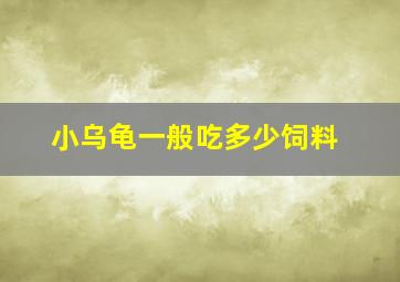 小乌龟一般吃多少饲料