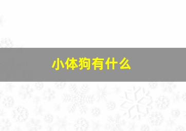 小体狗有什么