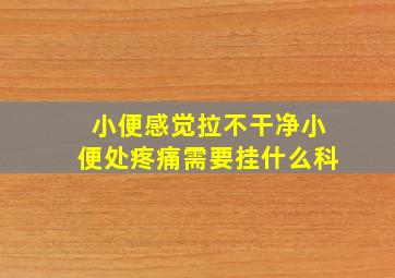 小便感觉拉不干净小便处疼痛需要挂什么科