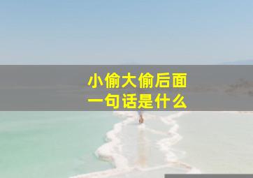 小偷大偷后面一句话是什么