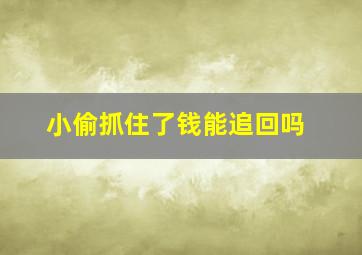 小偷抓住了钱能追回吗