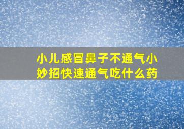 小儿感冒鼻子不通气小妙招快速通气吃什么药