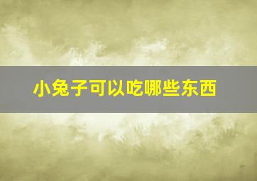 小兔子可以吃哪些东西