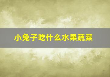 小兔子吃什么水果蔬菜