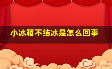 小冰箱不结冰是怎么回事