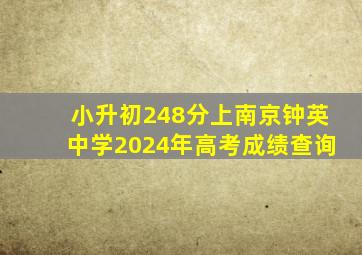 小升初248分上南京钟英中学2024年高考成绩查询