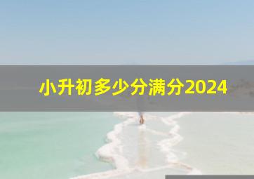 小升初多少分满分2024