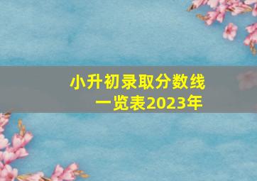 小升初录取分数线一览表2023年