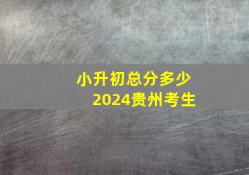 小升初总分多少2024贵州考生