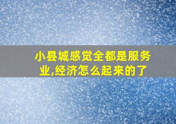 小县城感觉全都是服务业,经济怎么起来的了