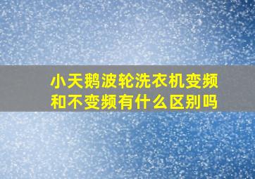 小天鹅波轮洗衣机变频和不变频有什么区别吗