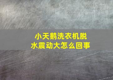 小天鹅洗衣机脱水震动大怎么回事