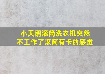 小天鹅滚筒洗衣机突然不工作了滚筒有卡的感觉